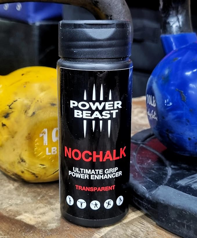 POWER BEAST NOCHALK, Liquid Chalk Replacement, Non Sticky Grip Enhancer, Dry Hands, Transparent, Anti-Slip Solution, Dry Grip for Tennis, Golf, Pole Dancing, Gaming, and All Sports, 0.35 Oz.