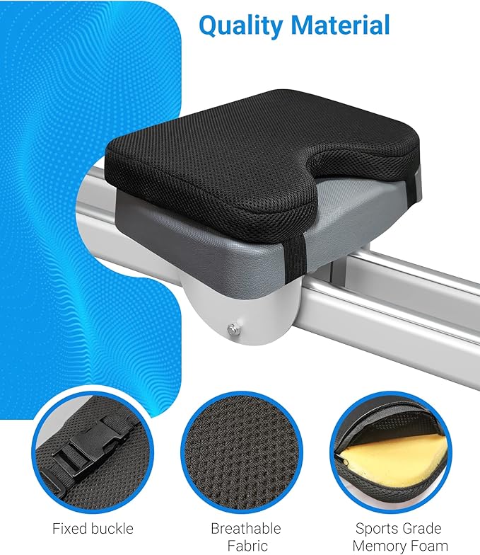 MERACH Rowing Machine & Seat Cushion, Magnetic Rower Machine for Home, 16 Levels of Quiet Resistance, Dual Slide Rail with Max 350lb Weight Capacity