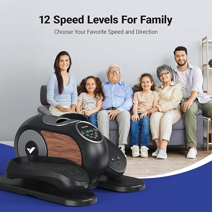MERACH Under Desk Elliptical Machine Electric Ellipse Leg Exerciser for Seniors Anti-Slip Seated Mini Elliptical