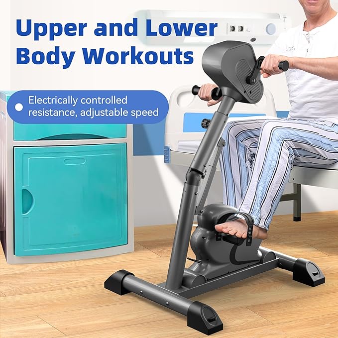 Legs Arms Electric Exercise Bike Active Passive Knee Pedal Trainer Physical Therapy Assisted Rehabilitation Home Fitness Equipment for Seniors