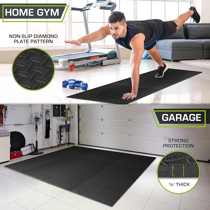 ProsourceFit Puzzle Exercise Mat ½ in 24 in 24 in 144 Sq 36 Tiles