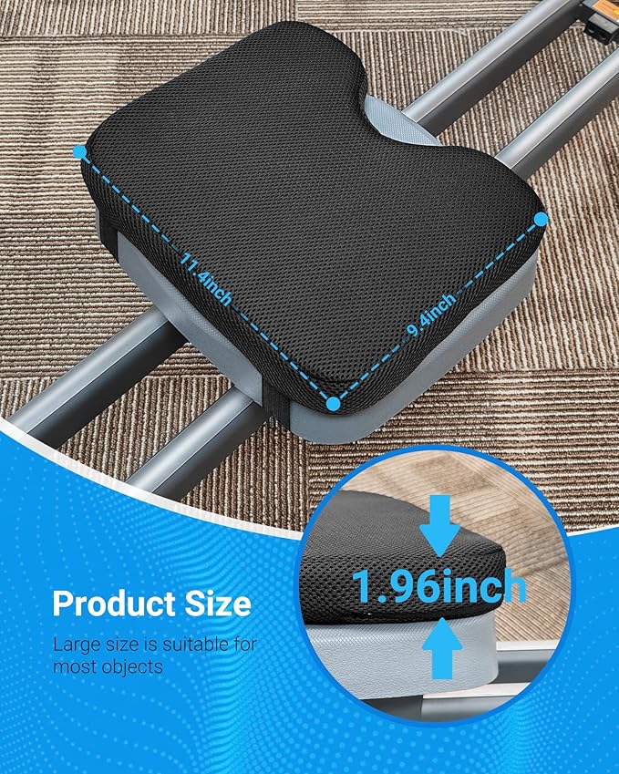 Rowing Machine& seat cusshion, Magnetic Rower Machine with Dual Slide Rail, 16 Levels of Electromagnetic Resistance, Max 350lb Weight Capacity, Rowing Machines for Home Use