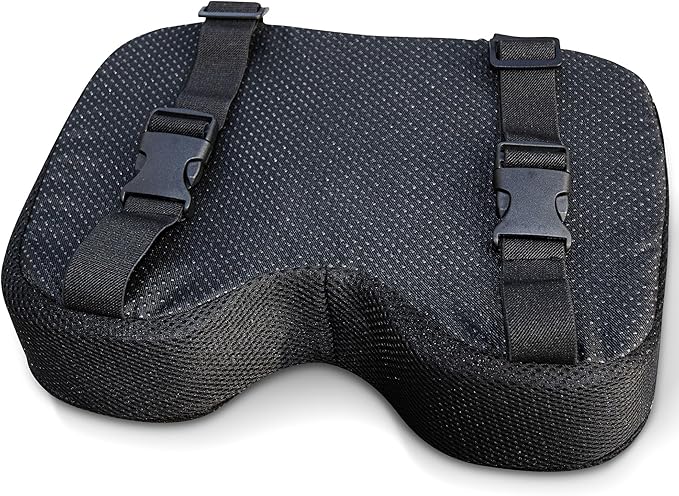 Rowing Machine Seat Cushion, Compatible Concept2 and Other Row Machines, Custom Memory Foam for Perfectly Fit, Washable Cover with Anti-Slip Fastening Strap - Concept 2 Rower Accessories Black