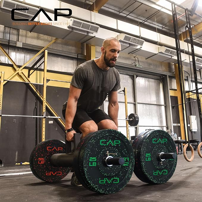 CAP Barbell 2-Inch Olympic Bumper Plate Weight Set 100-370 lbs