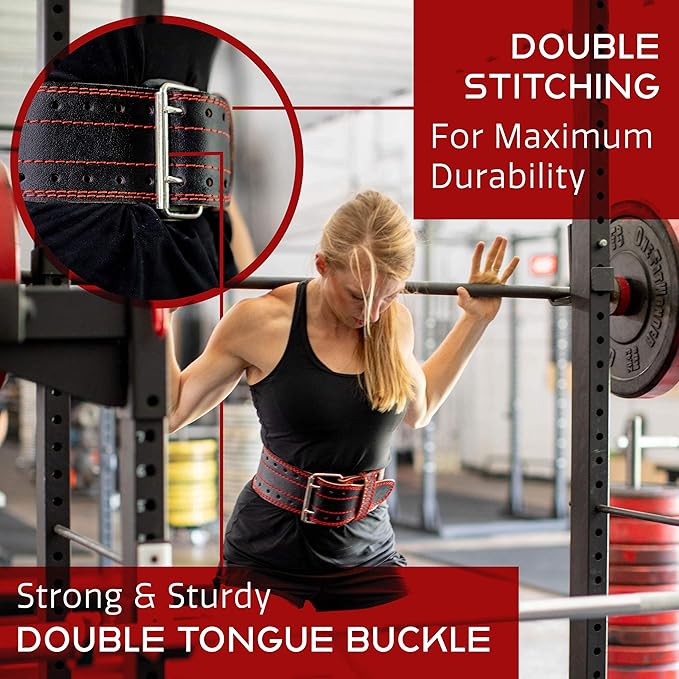 Dark Iron Fitness Weight Lifting Belt for Men 100% Leather 600 Lbs