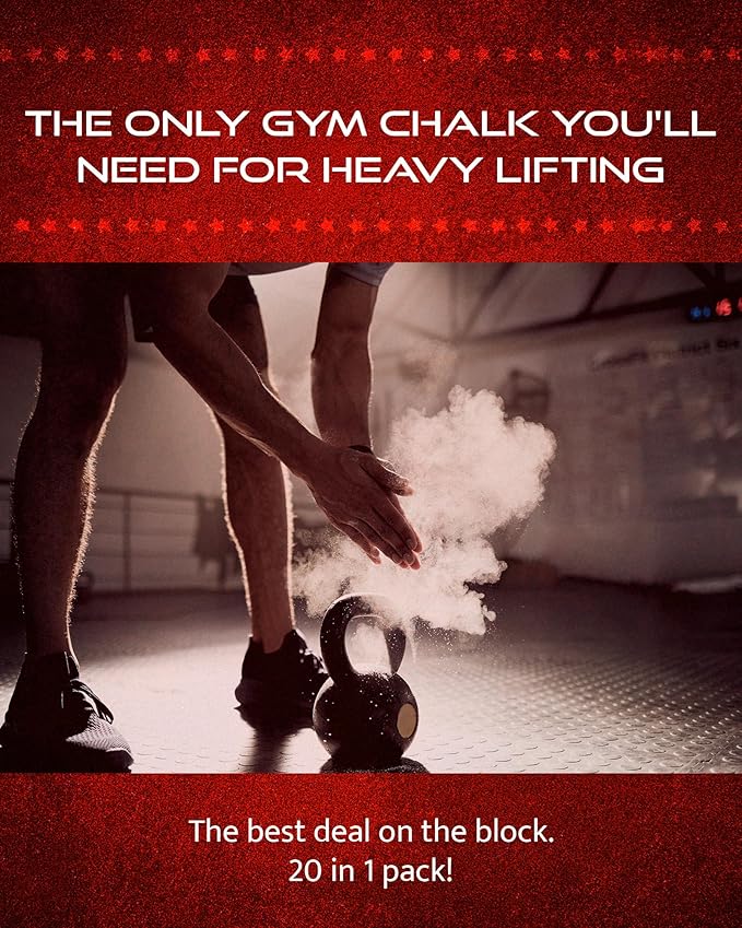 WOD Nation Gym Chalk Blocks - Premium Sport Hand Chalk - Easy Grip, Moisture Absorbing, Athletic Block Gym Chalk for Gymnastics, Rock Climbing, Power Lifting, & More!