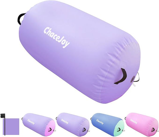 Gymnastics Air Barrel Inflatable Tumbling Roller for Cheerleading and Gymnastics Home Training Perfect for Back Handspring Practice Tumbling Drills Air Roller for Kids and Adults Includes Repair Kit