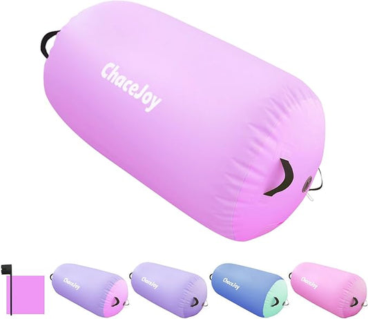 Gymnastics Air Barrel Inflatable Tumbling Roller for Cheerleading and Gymnastics Home Training Perfect for Back Handspring Practice Tumbling Drills Air Roller for Kids and Adults Includes Repair Kit