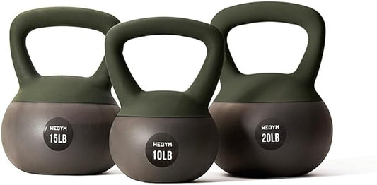 Soft Kettlebells with Cushioned Impact-Resistant Base and Anti-Slip