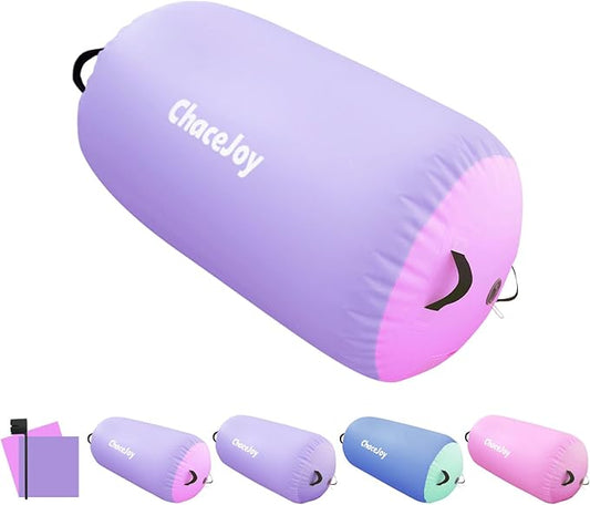 Gymnastics Air Barrel Inflatable Tumbling Roller for Cheerleading and Gymnastics Home Training Perfect for Back Handspring Practice Tumbling Drills Air Roller for Kids and Adults Includes Repair Kit