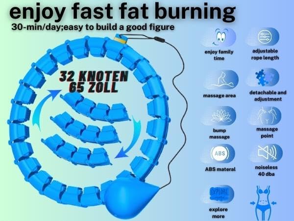 65inch 32 Knots Plus Size Quiet Weighted Hula 2 in 1 Waist