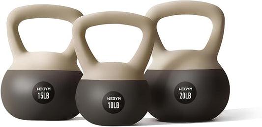 Soft Kettlebells with Cushioned Impact-Resistant Base and Anti-Slip