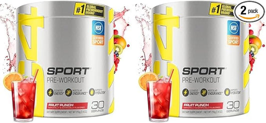 Cellucor C4 Sport Pre Workout Powder Fruit Punch - NSF Certified for Sport | 30 Servings, Packaging May Vary. (Pack of 2)