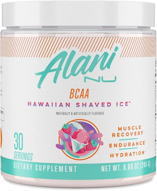 Alani Nu BCAA Hawaiian Shaved Ice | Branch Chain Essential Amino Acids | 2:1:1 Formula | Supplement Powder | Muscle Recovery Vitamins for Post-Workout | 30 Servings
