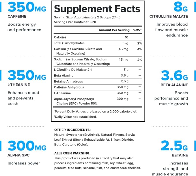 LEGION Pulse Pre Workout Supplement - All Natural Nitric Oxide Preworkout Drink to Boost Energy, Creatine Free, Naturally Sweetened, Beta Alanine, Citrulline, Alpha GPC (Sour Mango)