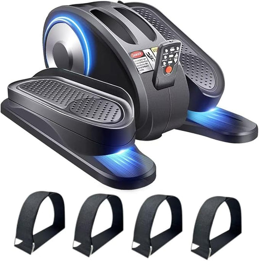 ESL Under Desk Elliptical - Portable Leg Exerciser for Seniors, Compact Seated Elliptical with Remote Control, LCD Display Electric Elliptical Trainers