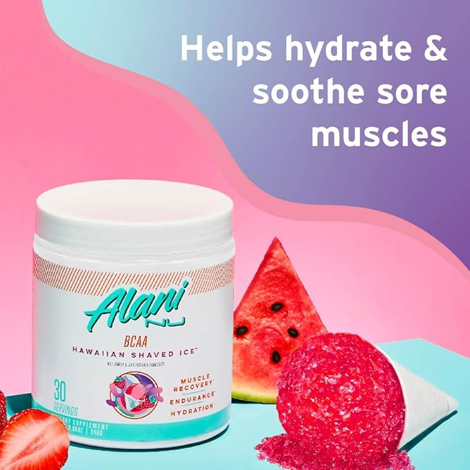 Alani Nu BCAA Hawaiian Shaved Ice | Branch Chain Essential Amino Acids | 2:1:1 Formula | Supplement Powder | Muscle Recovery Vitamins for Post-Workout | 30 Servings