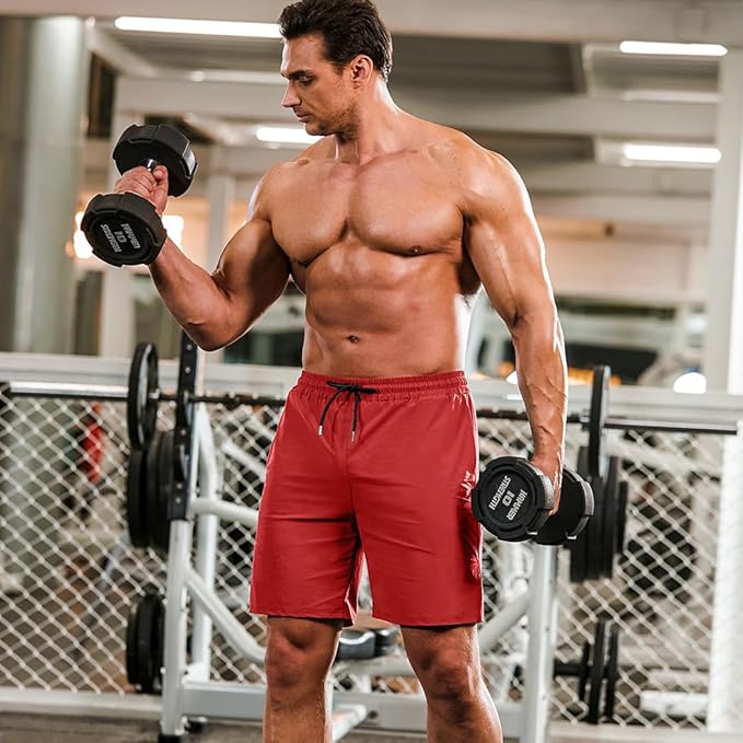 COOFANDY Men's 2 Pack Gym Workout Shorts 7 Inch Quick Dry Athletic Shorts Lightweight Running Shorts with Pockets