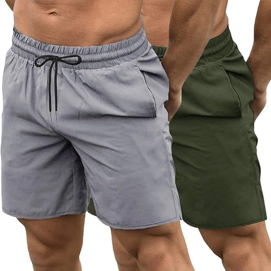 COOFANDY Men's 2 Pack Gym Workout Shorts 7 Inch Quick Dry Athletic Shorts Lightweight Running Shorts with Pockets