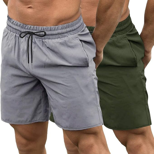 COOFANDY Men's 2 Pack Gym Workout Shorts 7 Inch Quick Dry Athletic Shorts Lightweight Running Shorts with Pockets