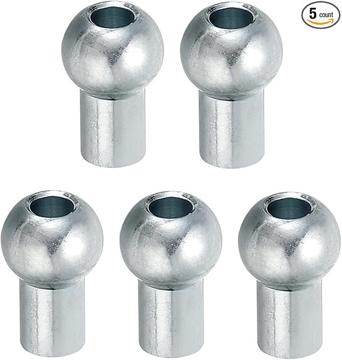 PATIKIL Cable Ball Stopper, 5pcs Gym Machine Accessories for 5mm Cable Fitness Equipment Wire Rope Port Joint Replacement Parts for Home Gym Machine, Silver