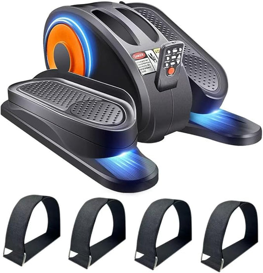 ESL Under Desk Elliptical - Portable Leg Exerciser for Seniors, Compact Seated Elliptical with Remote Control, LCD Display Electric Elliptical Trainers