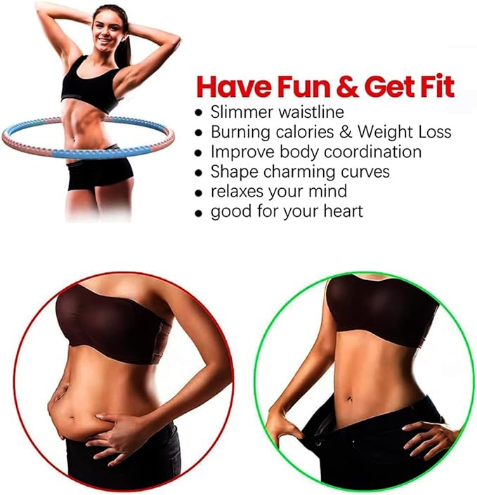 M@C Hula Hoop for Adults 6 Section 2lb-3lb up 4.4lb Weighted
