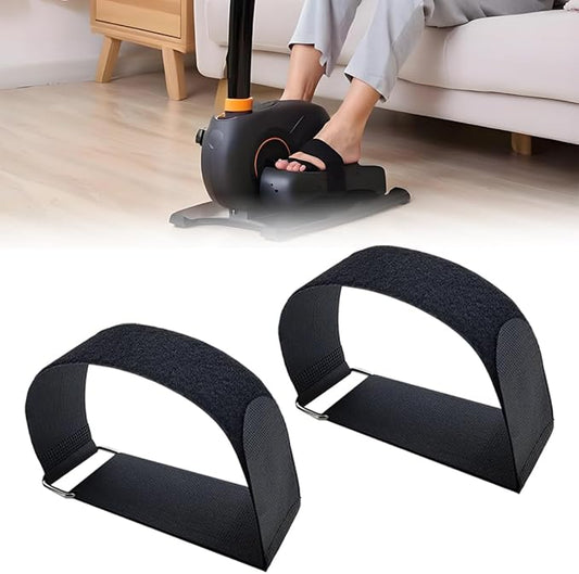 Leg Exerciser Machine Pedal Straps Easy to Install Adjustable Pedal Straps for Seniors Fitness Home Office Sports Accessories