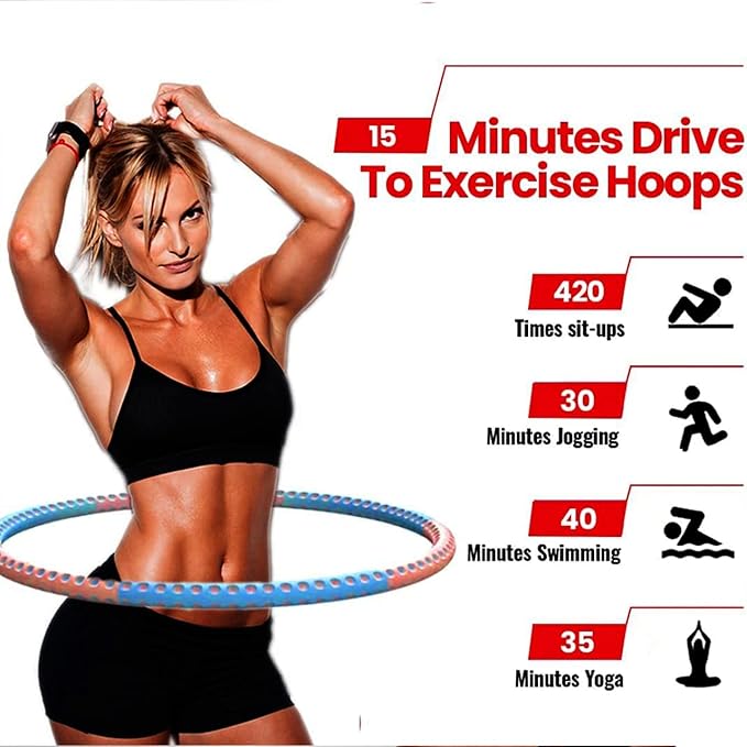 M@C Hula Hoop for Adults 6 Section 2lb-3lb up 4.4lb Weighted