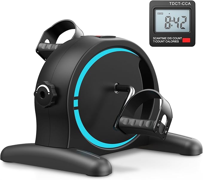 FEIERDUN Mini Exercise Bike, Under Desk Bike Pedal Exerciser for Arm/Leg Exercise