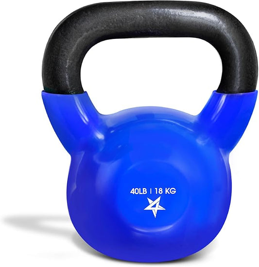 Yes4All 5-65lbs Kettlebells Vinyl Coated Cast Iron