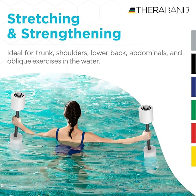 THERABAND Swim Bar with Padded Grip for Buoyancy-Based
