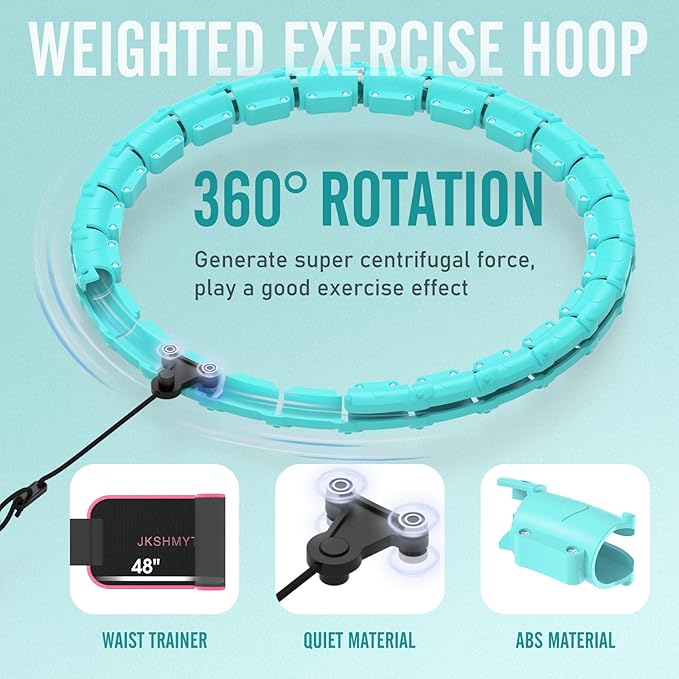 JKSHMYT Smart Weighted Fit Hoop Plus Size Circle-2 in 1 Infinity 24 Links