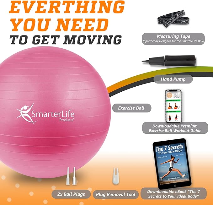 SmarterLife Workout Exercise Ball for Fitness