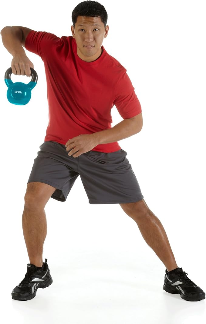 SPRI Kettlebell Weights Deluxe Cast Iron Vinyl Coated