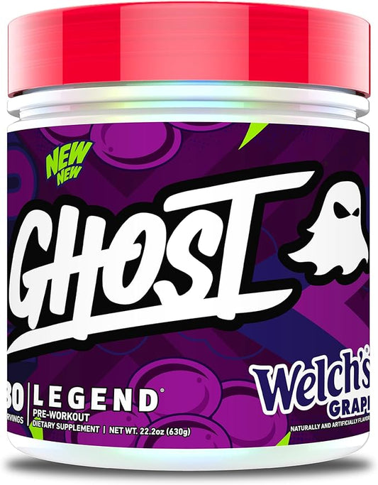 GHOST Legend Pre-Workout Powder, Welch's Grape - 30 Servings – Pre-Workout for Men & Women with Choline, L-Citrulline, & Beta Alanine for Energy & Focus