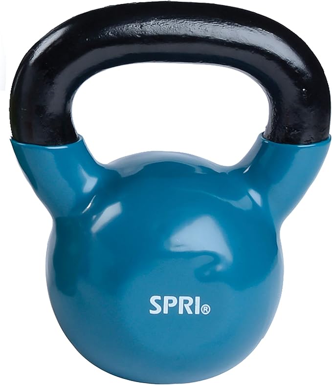 SPRI Kettlebell Weights Deluxe Cast Iron Vinyl Coated