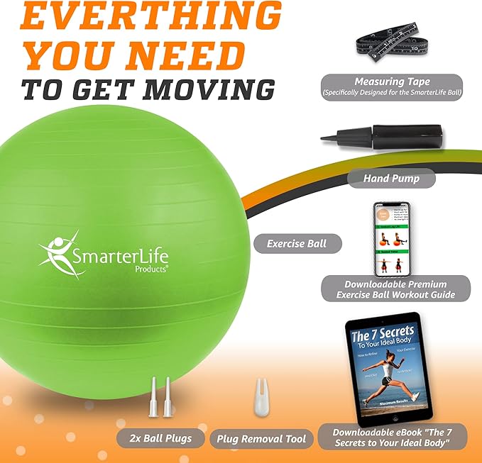 SmarterLife Workout Exercise Ball for Fitness
