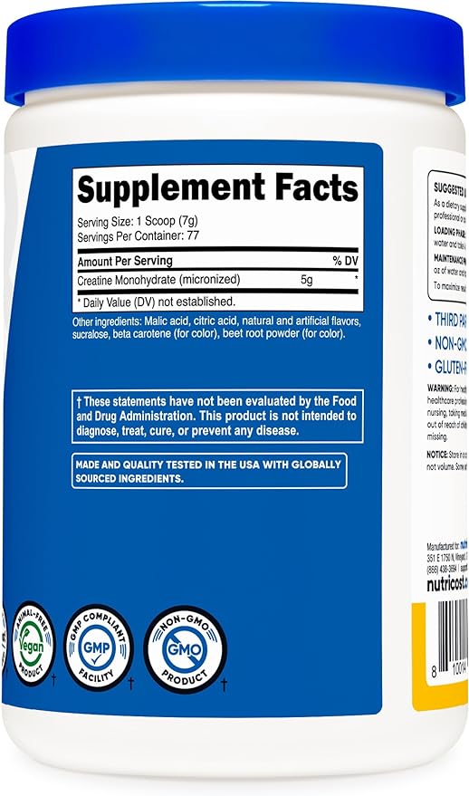 Nutricost Creatine Monohydrate Powder (Pineapple Mango 500 Gram)