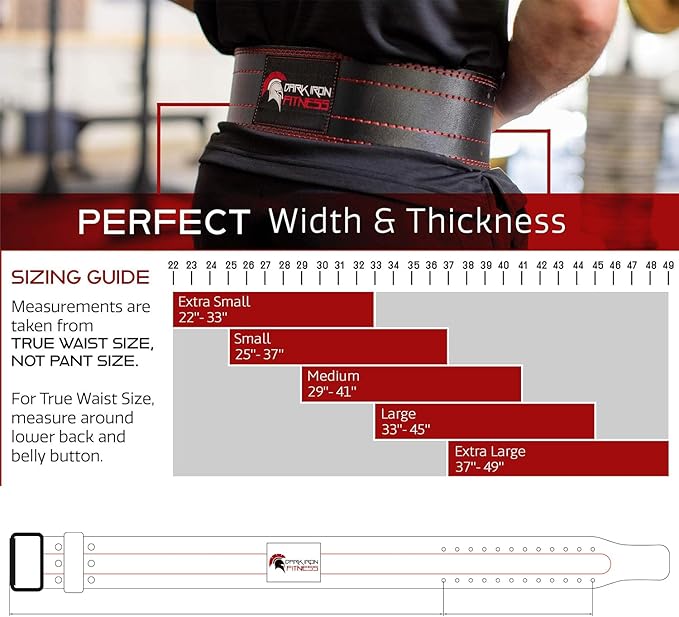 Dark Iron Fitness Weight Lifting Belt for Men 100% Leather 600 Lbs