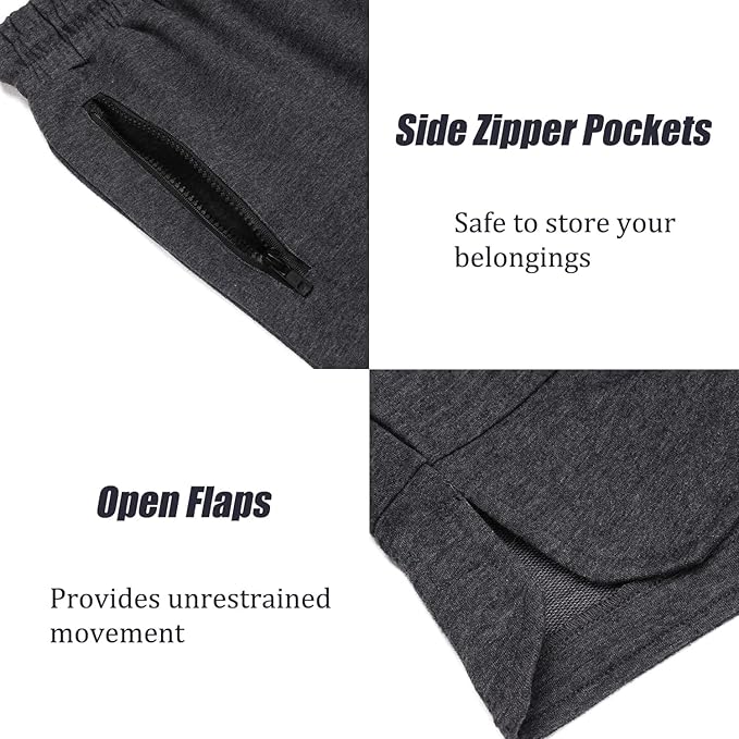 COOFANDY Men's Gym Workout Shorts Athletic Training Shorts Fitted Weightlifting Bodybuilding Shorts with Zipper Pockets