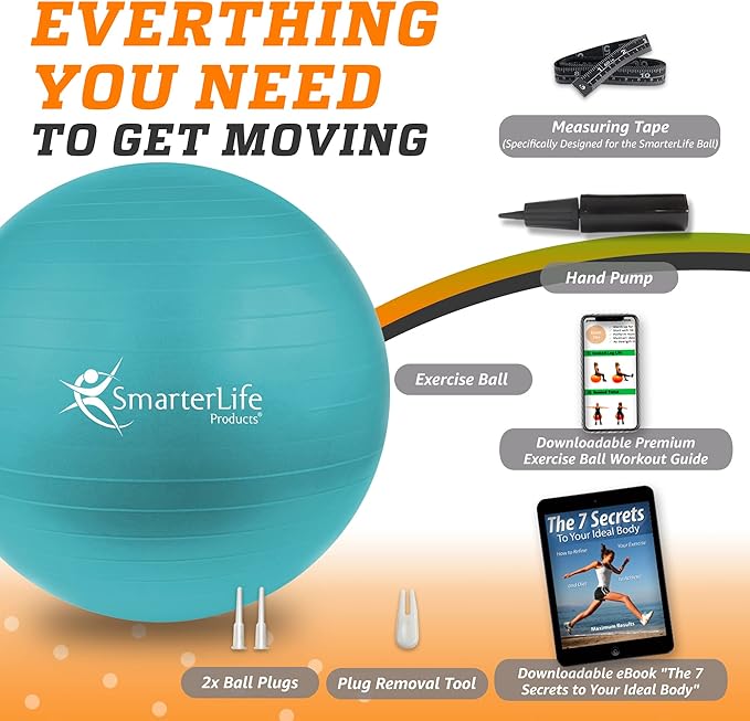 SmarterLife Workout Exercise Ball for Fitness