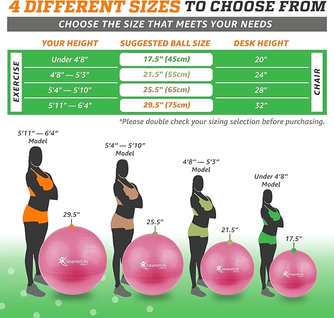 SmarterLife Workout Exercise Ball for Fitness