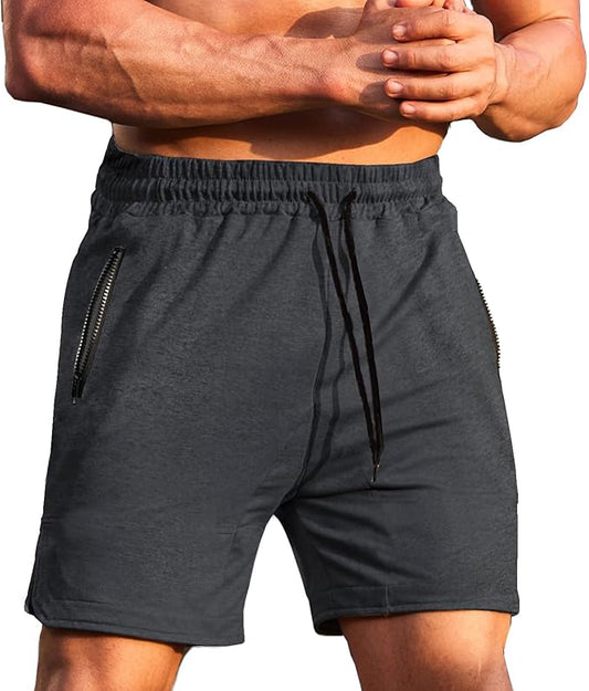 COOFANDY Men's Gym Workout Shorts Athletic Training Shorts Fitted Weightlifting Bodybuilding Shorts with Zipper Pockets