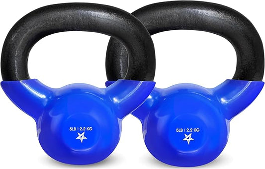 Yes4All 5-65lbs Kettlebells Vinyl Coated Cast Iron