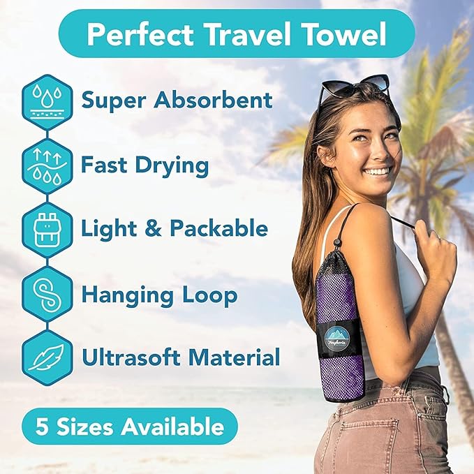 Youphoria Microfiber Travel Towel Fast Drying Lightweight -