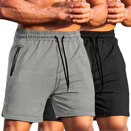 COOFANDY Men's Gym Workout Shorts Athletic Training Shorts Fitted Weightlifting Bodybuilding Shorts with Zipper Pockets
