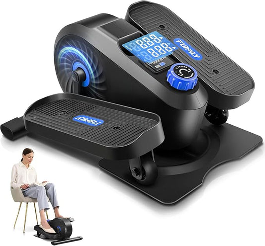 FUNMILY Under Desk Elliptical, Under Desk Bike Pedal Exerciser, Seated Elliptical, Work from Home Fitness, Mini Elliptical Machines,Portable Foot &Leg Pedal Exerciser-Stand or Sit (Black)