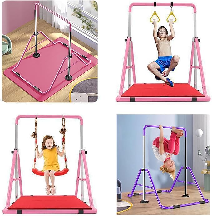 Kids Gymnastics Bar Gymnastic Equipment for Home Adjustable 3-7 Years