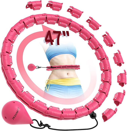 Weighted Hula Circle Hoops for Adults Weight Loss 47 Inch, 24 Detachable